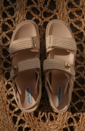 Bigmona Raffia Slingback Platform Sandal