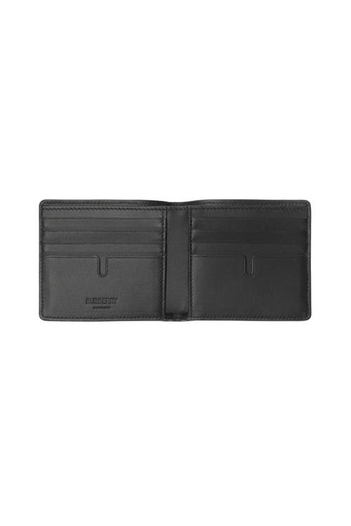 Burberry Check Intarsia Bifold Wallet In Black