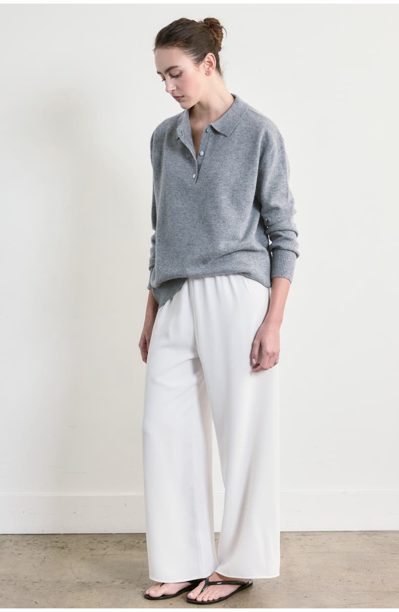 Almina Concept Lightweight Wool Polo, Alternate, color, Grey