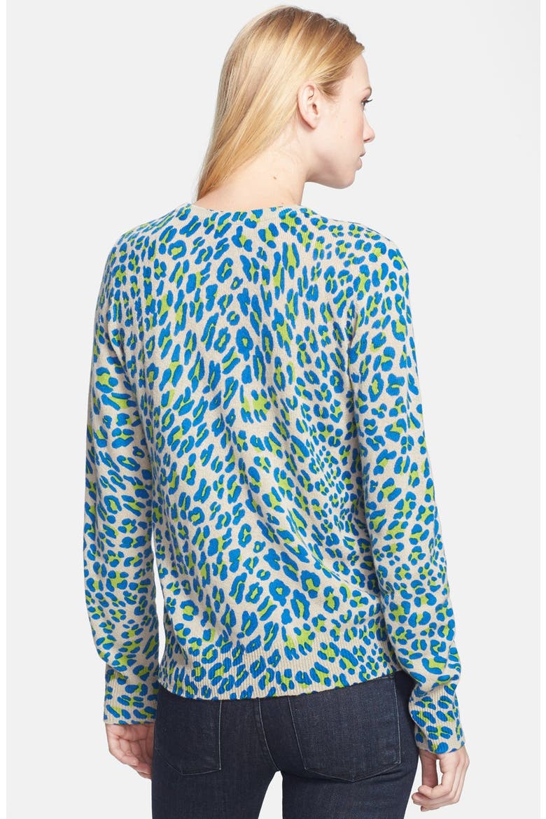 'Shane' Leopard Spot Cashmere Sweater, Alternate, color, DUNE