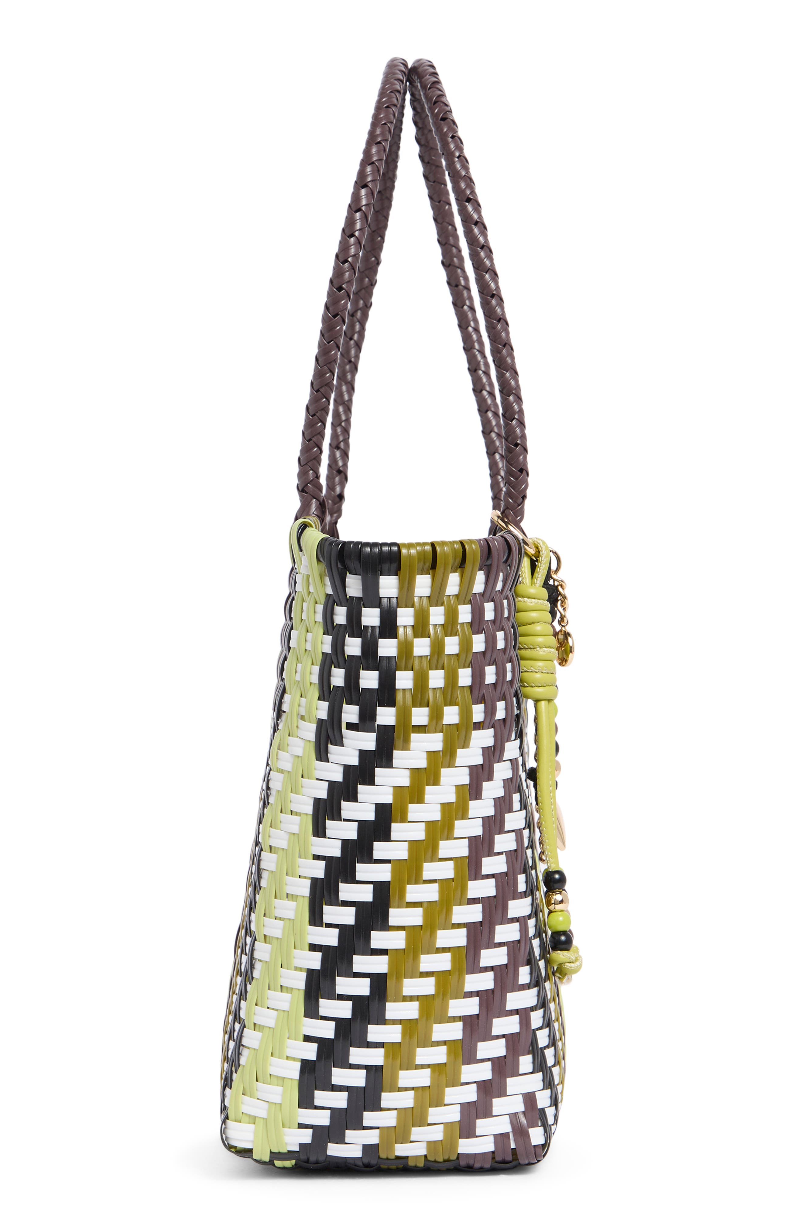 BSunny Woven Tote, Alternate, color, BLACK/ GREEN MULTI WOVEN