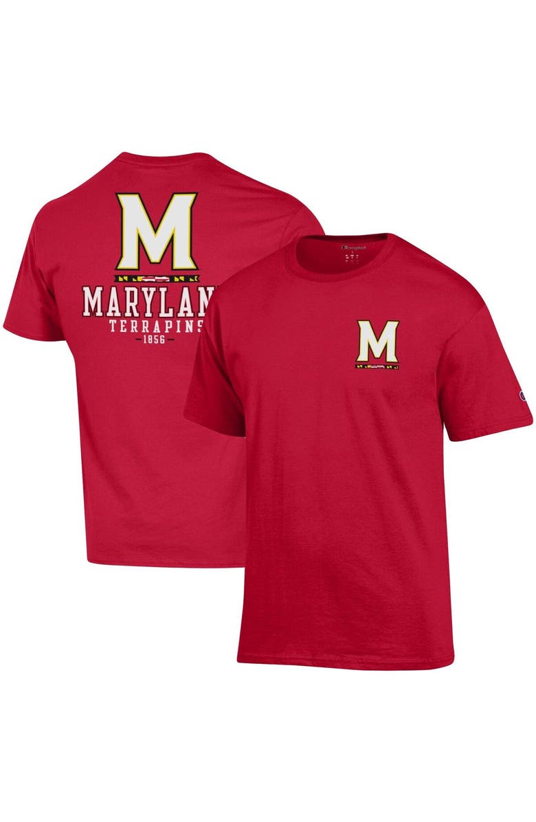 Champion Men's Champion Red Maryland Terrapins Stack 2-Hit T-Shirt, Main, color, 