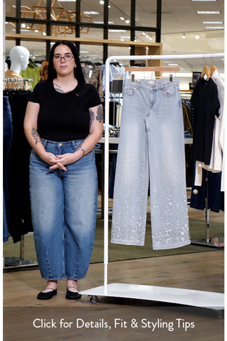 Amazing Stud Detail Baggy Wide Leg Jeans video