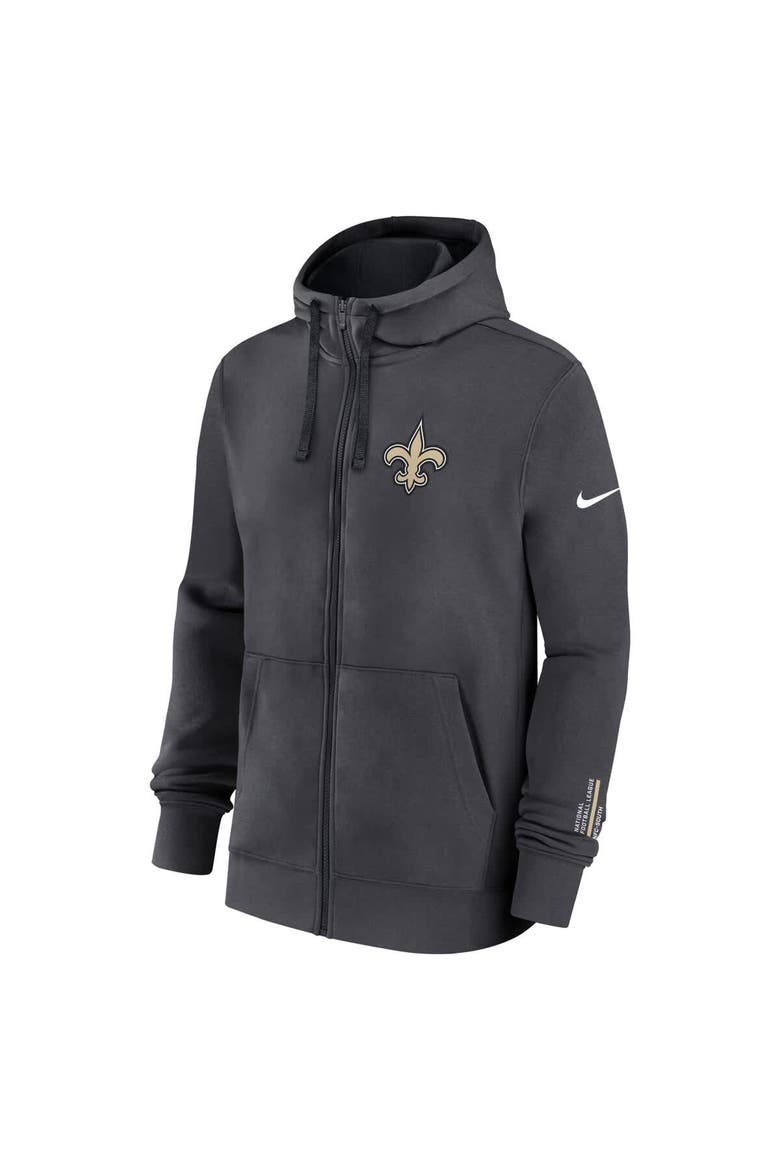 Men's Nike Anthracite New Orleans Saints Primetime Club Full-Zip Hoodie, Alternate, color, Anthracite