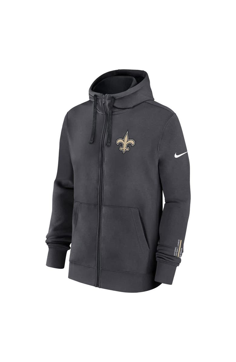 Nike Men's Nike Anthracite New Orleans Saints Primetime Club Full-Zip Hoodie, Alternate, color, Anthracite