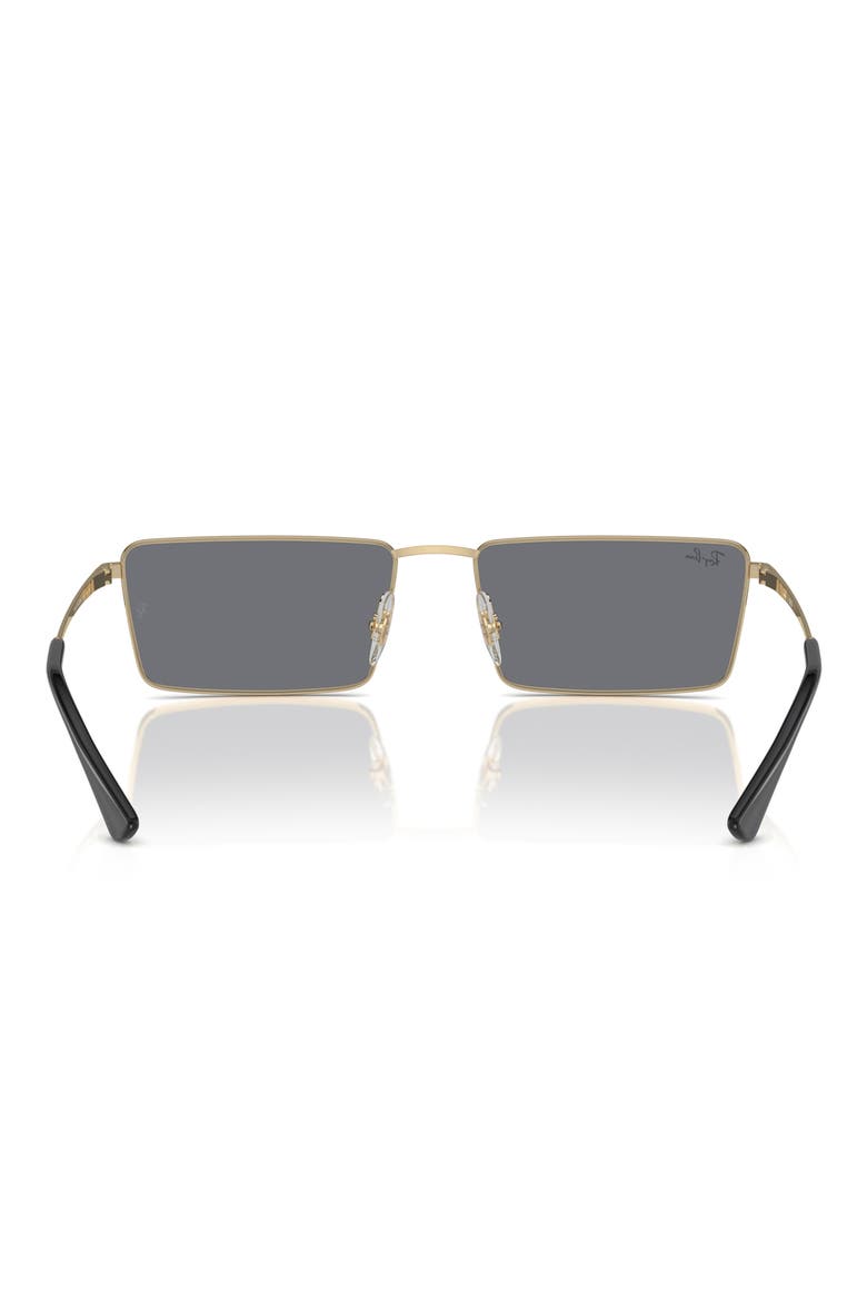 Emy 59mm Rectangular Sunglasses, Alternate, color, LIGHT GOLD