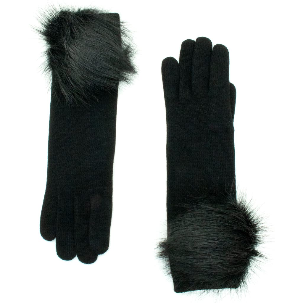 Portolano Cashmere Gloves With Pom In Black