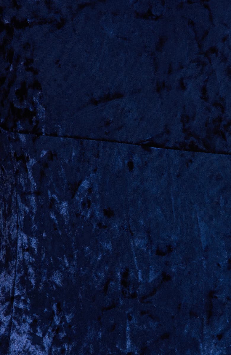 Connected Apparel Crushed Velvet Ruched Cocktail Dress, Alternate, color, Navy