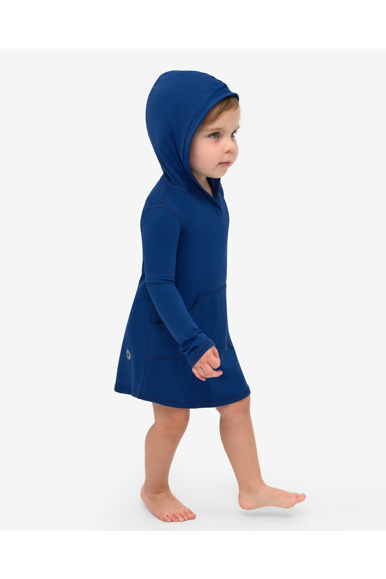 Toddler's Long Sleeve Hoodie Dress for Sun and UV Protection, Alternate, color, Navy