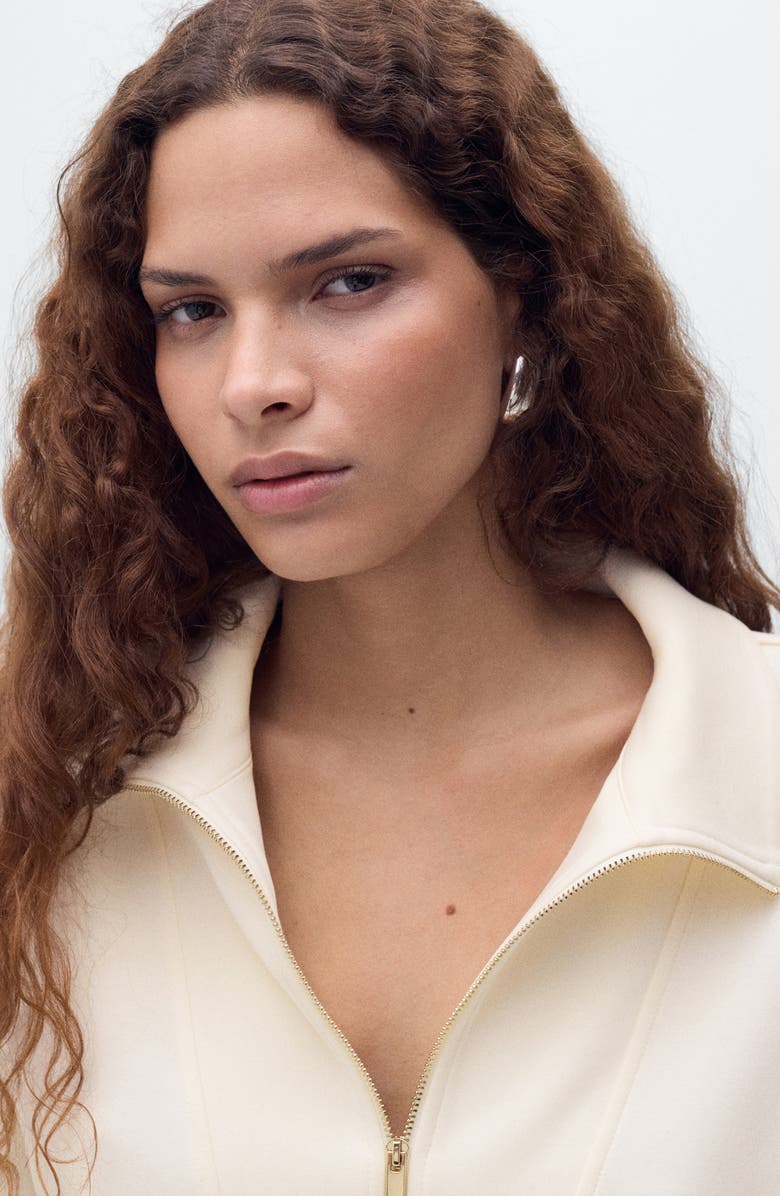 MANGO Three-Quarter Sleeve Jacket, Alternate, color, Ecru