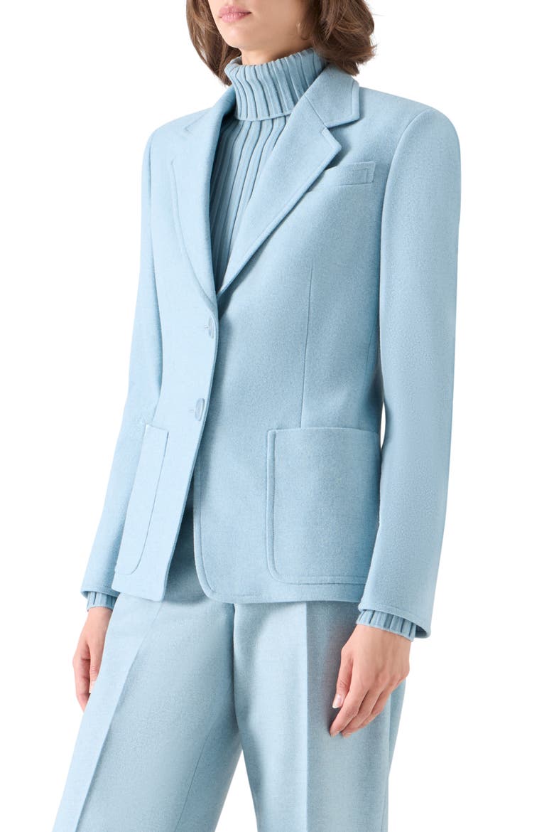 Wool Blend Flannel Tailored Blazer, Alternate, color, LIGHT BLUE
