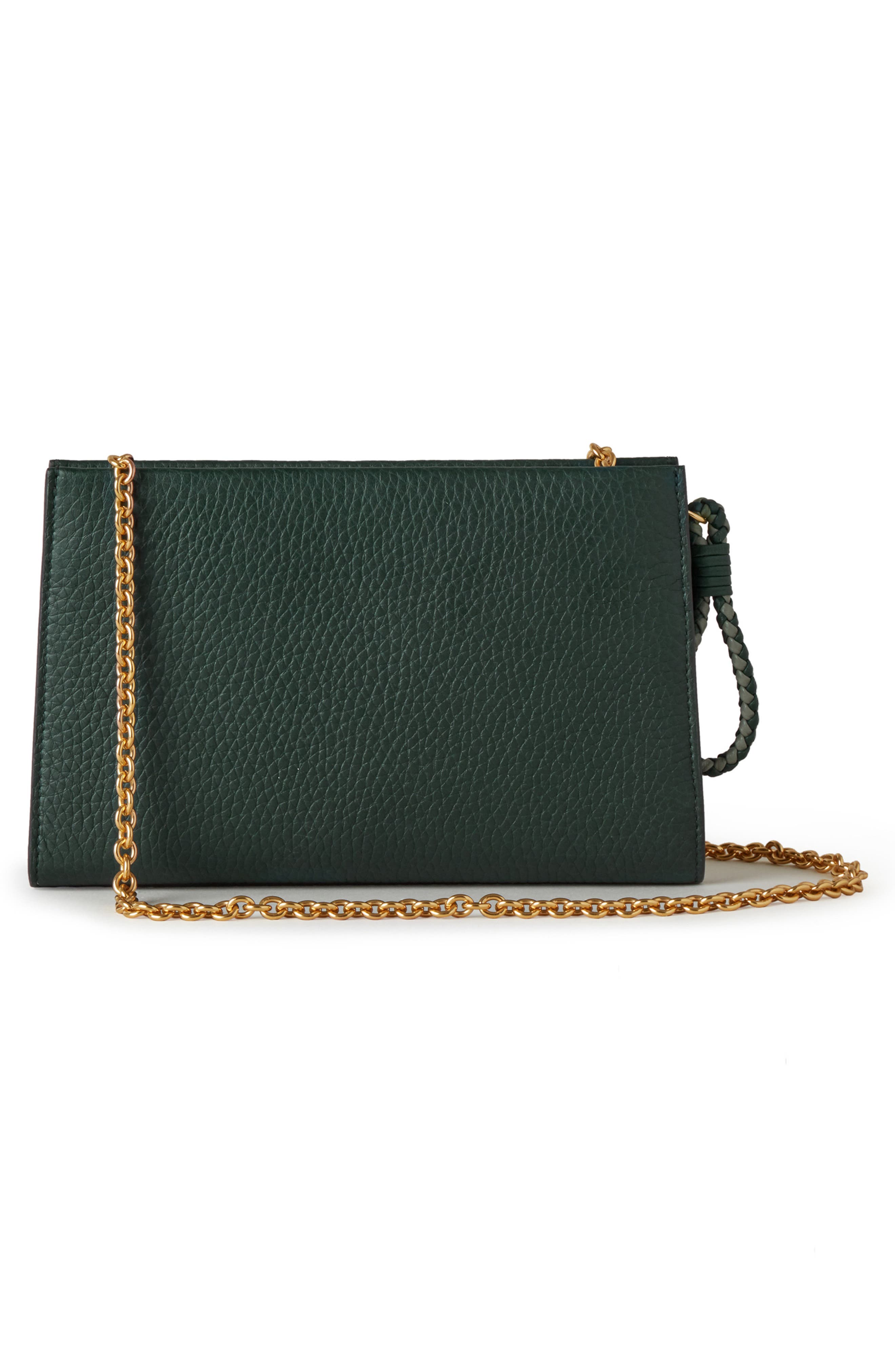 Iris Leather Wallet on a Chains, Alternate, color, MULBERRY GREEN