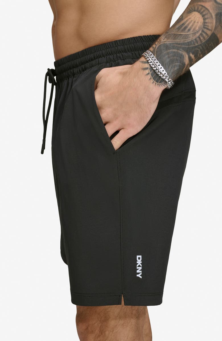 DKNY Core Volley Shorts Lined Swim Trunks, Alternate, color, Black