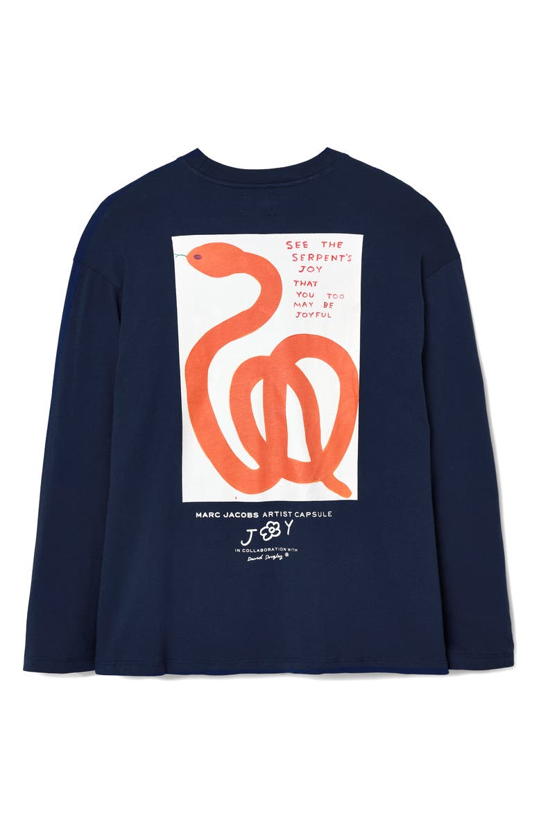 Marc Jacobs Snake Long Sleeve Graphic T-Shirt, Alternate, color, 