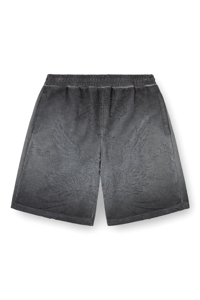 P-Crowde Laser Etched Sweat Shorts, Alternate, color, GREY