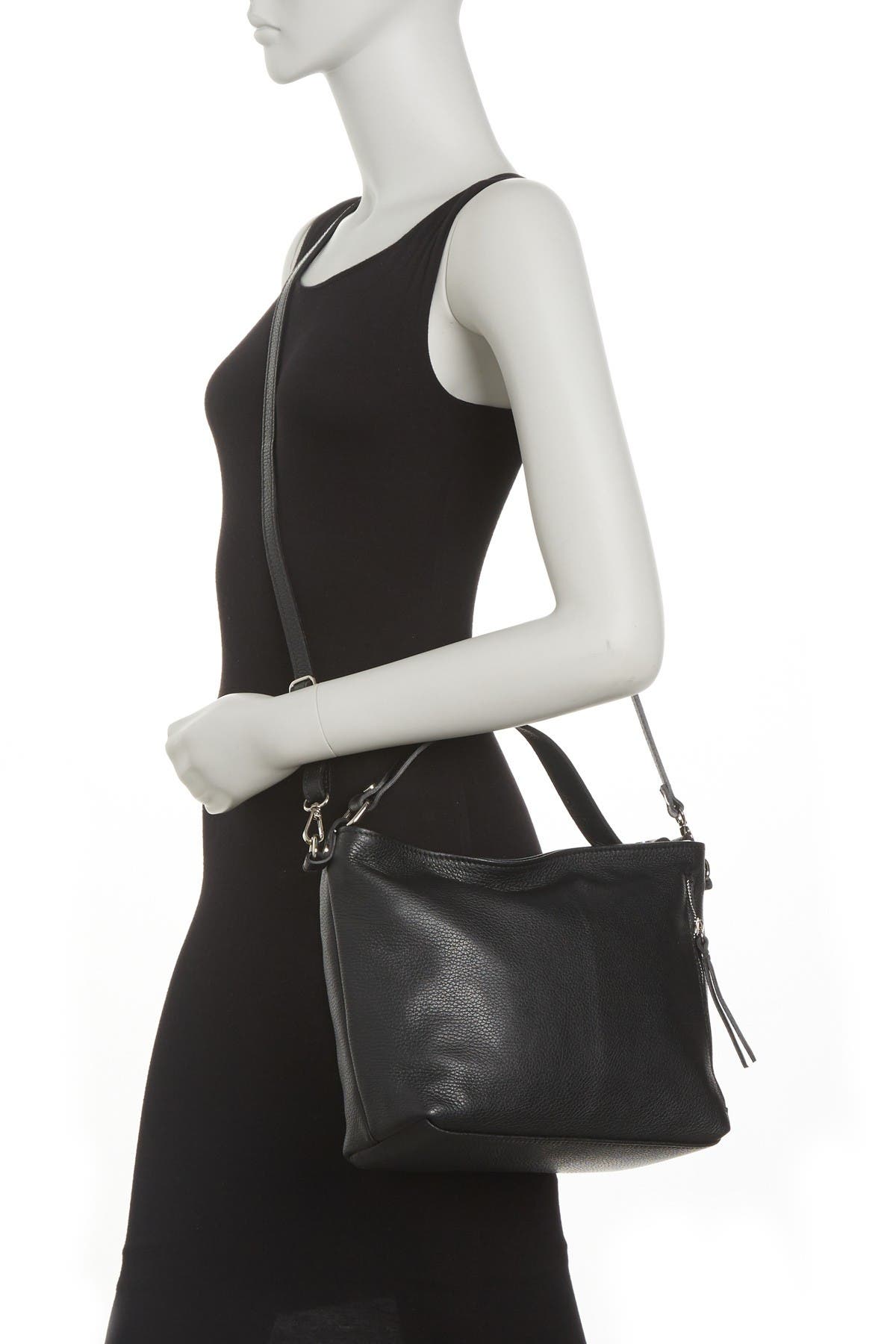 GIULIA MASSARI Leather Shoulder Bag, Alternate, color, 