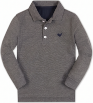 Hope & Henry Kids' Organic Cotton Long Sleeve Pique Polo