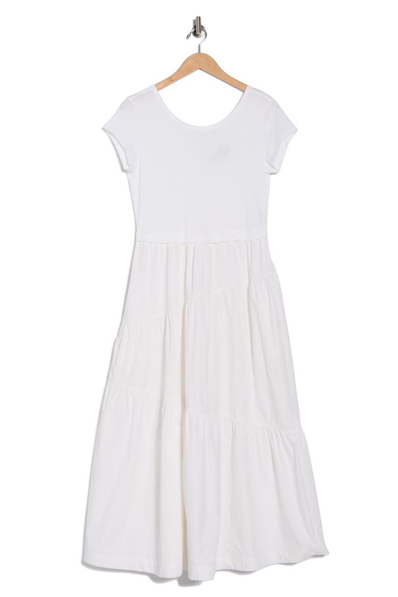 Tiered T-Shirt Midi Dress, Alternate, color, WHT