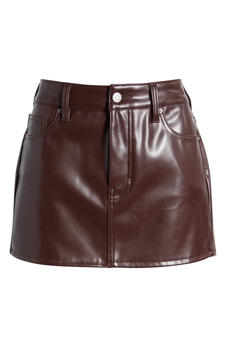 PacSun 5-Pocket Faux Leather Miniskirt, Alternate, color,