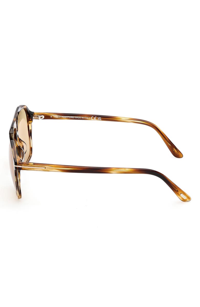 TOM FORD Autari 56mm Navigator Sunglasses, Alternate, color, Havana/ Other / Brown