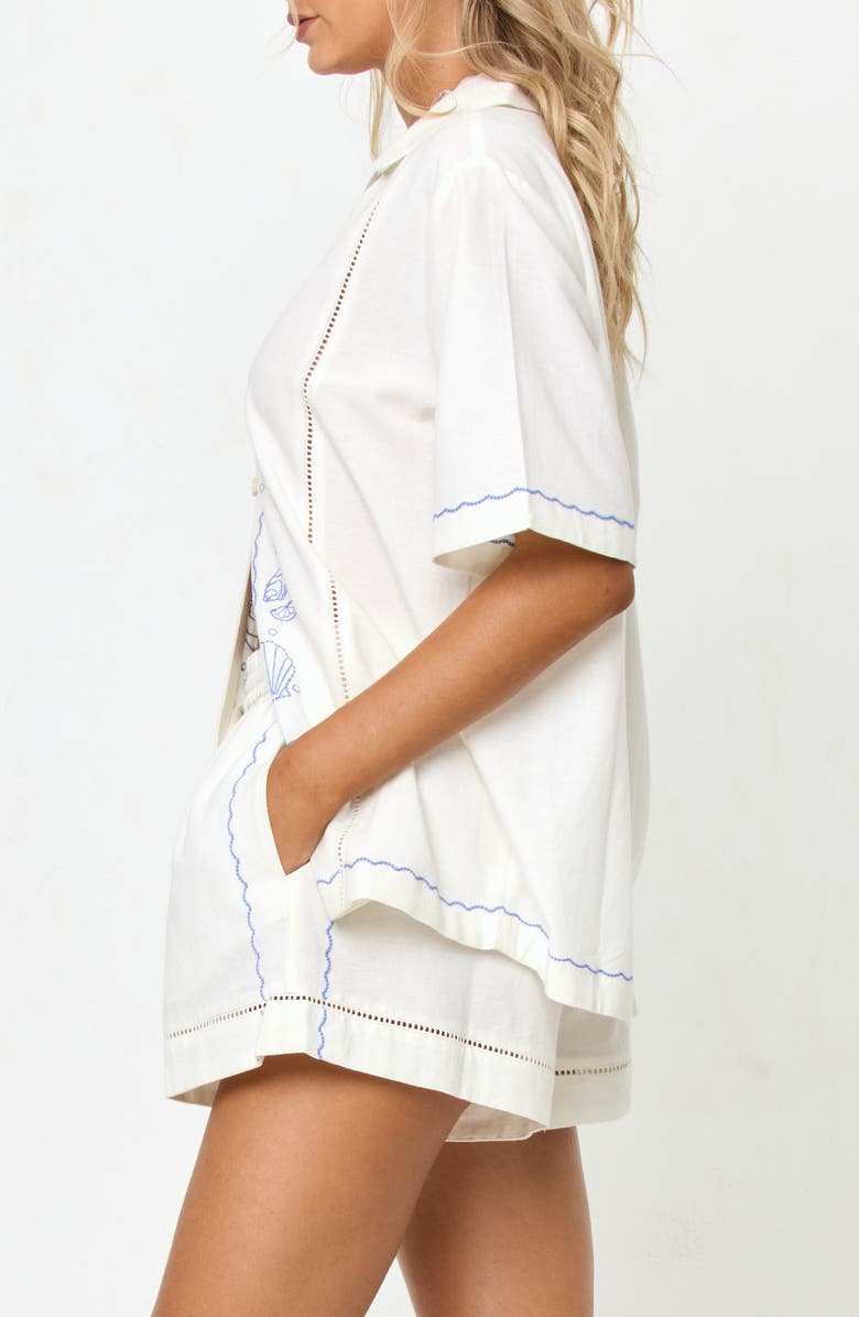 LSPACE La Mer Embroidered Cover-Up Shirt, Alternate, color, 