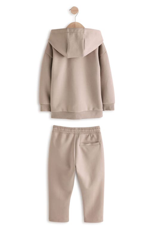 Next Kids' Stone Zip Hoodie & Drawstring Pants Set In Grey