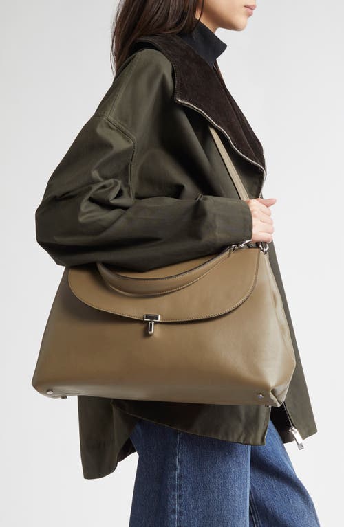 Totême Toteme T-lock Leather Shoulder Bag In Brown
