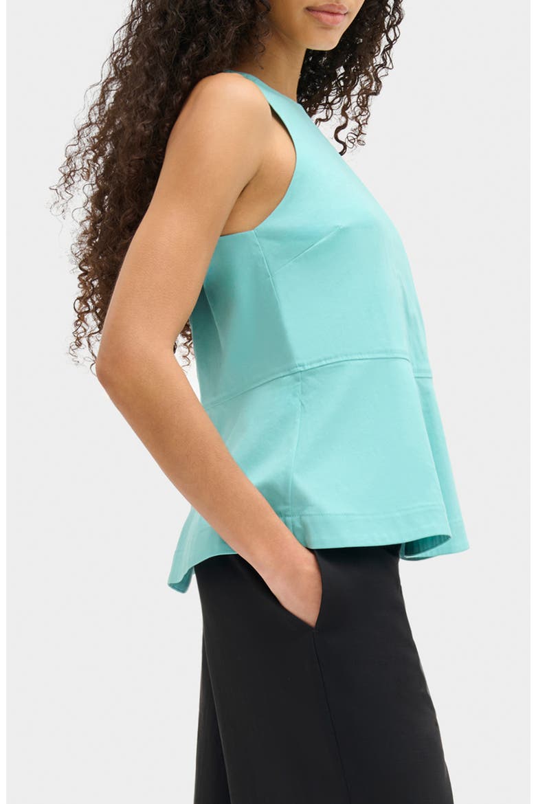 Carlos Stretch Cotton Peplum Top, Alternate, color, BLUE
