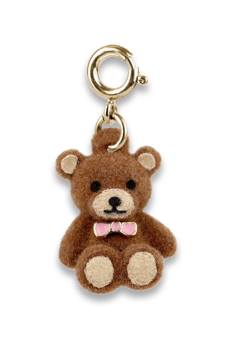 Kids' Fuzzy Bear Charm, Main, color, BROWN