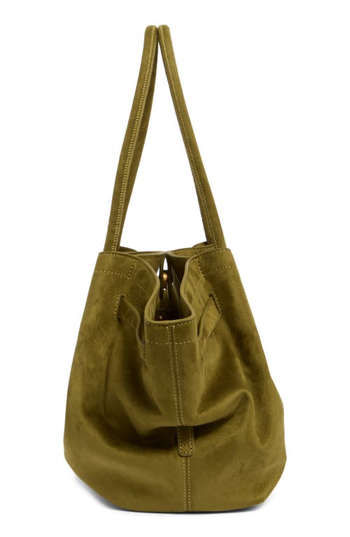 Jw Pei Medium Hana Faux Suede Tote In Dark Olive