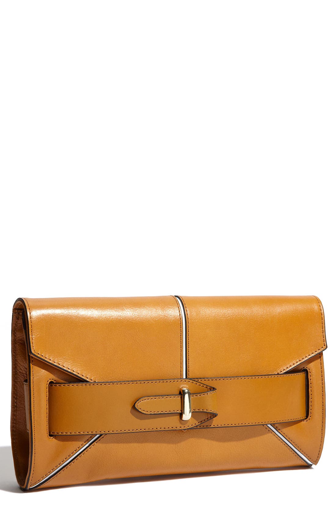 'Marlow' Belted Clutch, Main, color, COGNAC