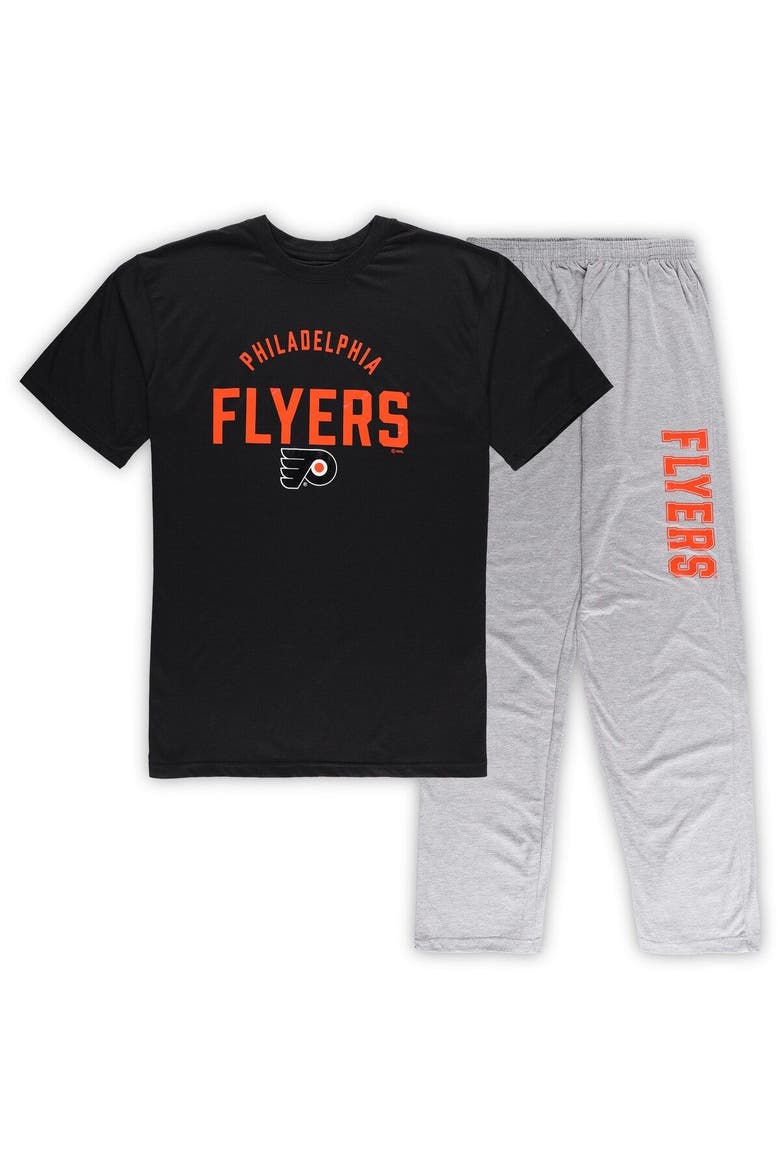 Men's Philadelphia Flyers Black/Heather Gray Big & Tall T-Shirt & Pants Lounge Set, Main, color, Black