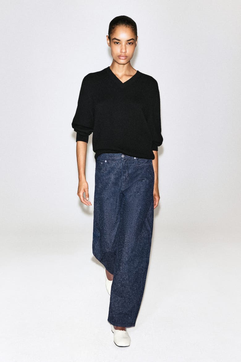 Inlet Bouclé Curved-leg Jeans, Alternate, color, BLUE
