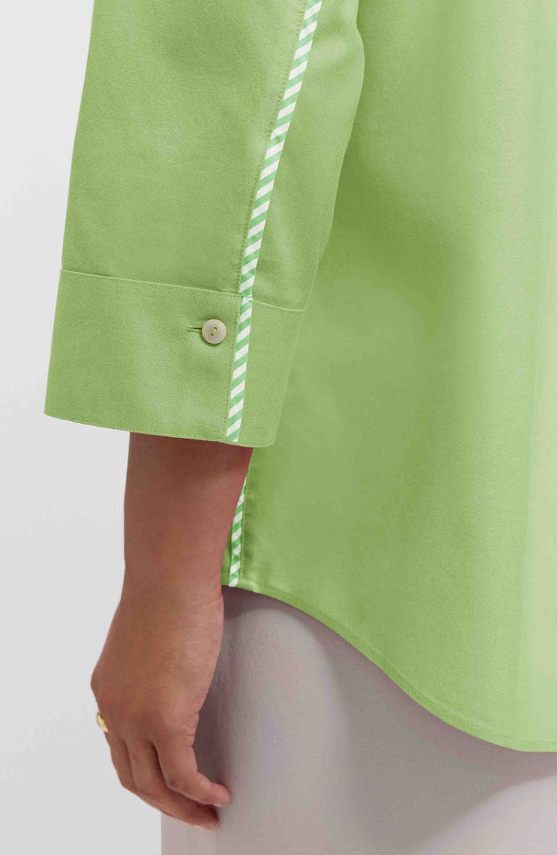 Foxcroft Marni Trim Shirt, Alternate, color, Mojito Green