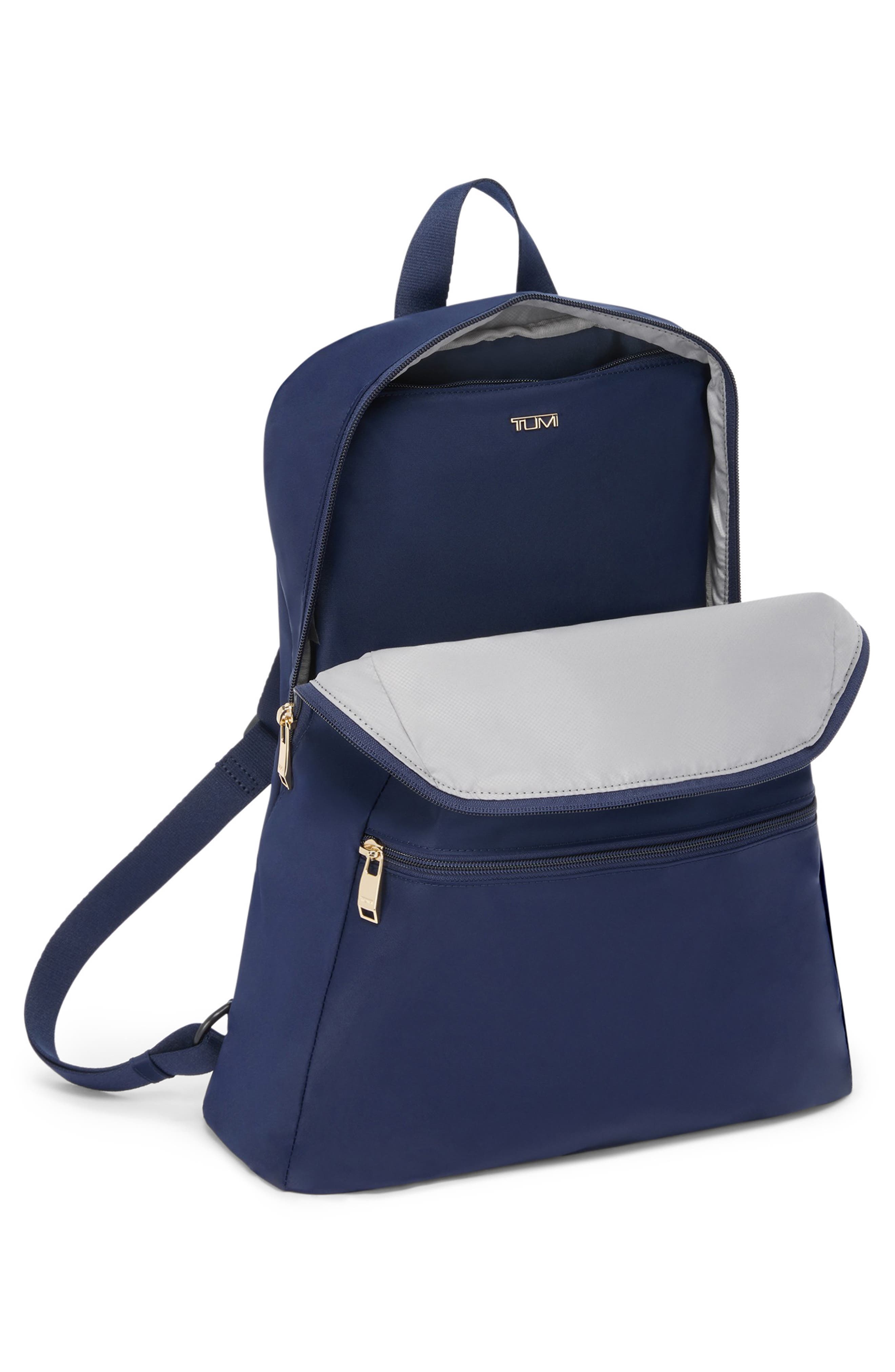 Voyageur Just in Case Packable Nylon Travel Backpack, Alternate, color, INDIGO/ LIGHT GOLD