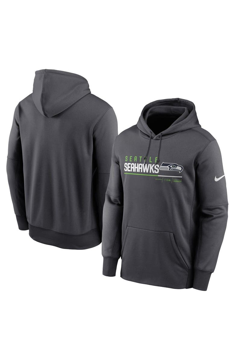 Nike Men's Nike Anthracite Seattle Seahawks Prime Logo Name Split Pullover Hoodie, Main, color, Anthracite