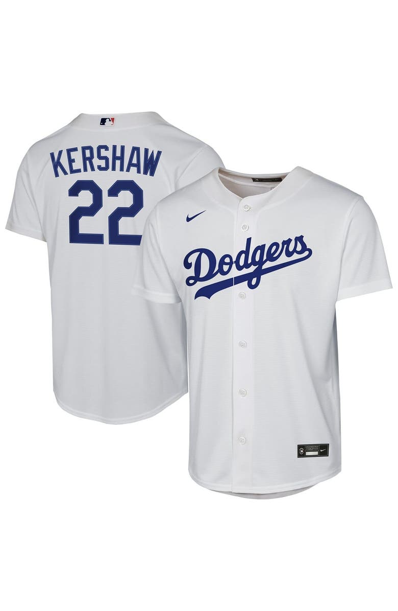 Nike Youth Nike Clayton Kershaw White Los Angeles Dodgers Home Replica Player Jersey, Main, color, White