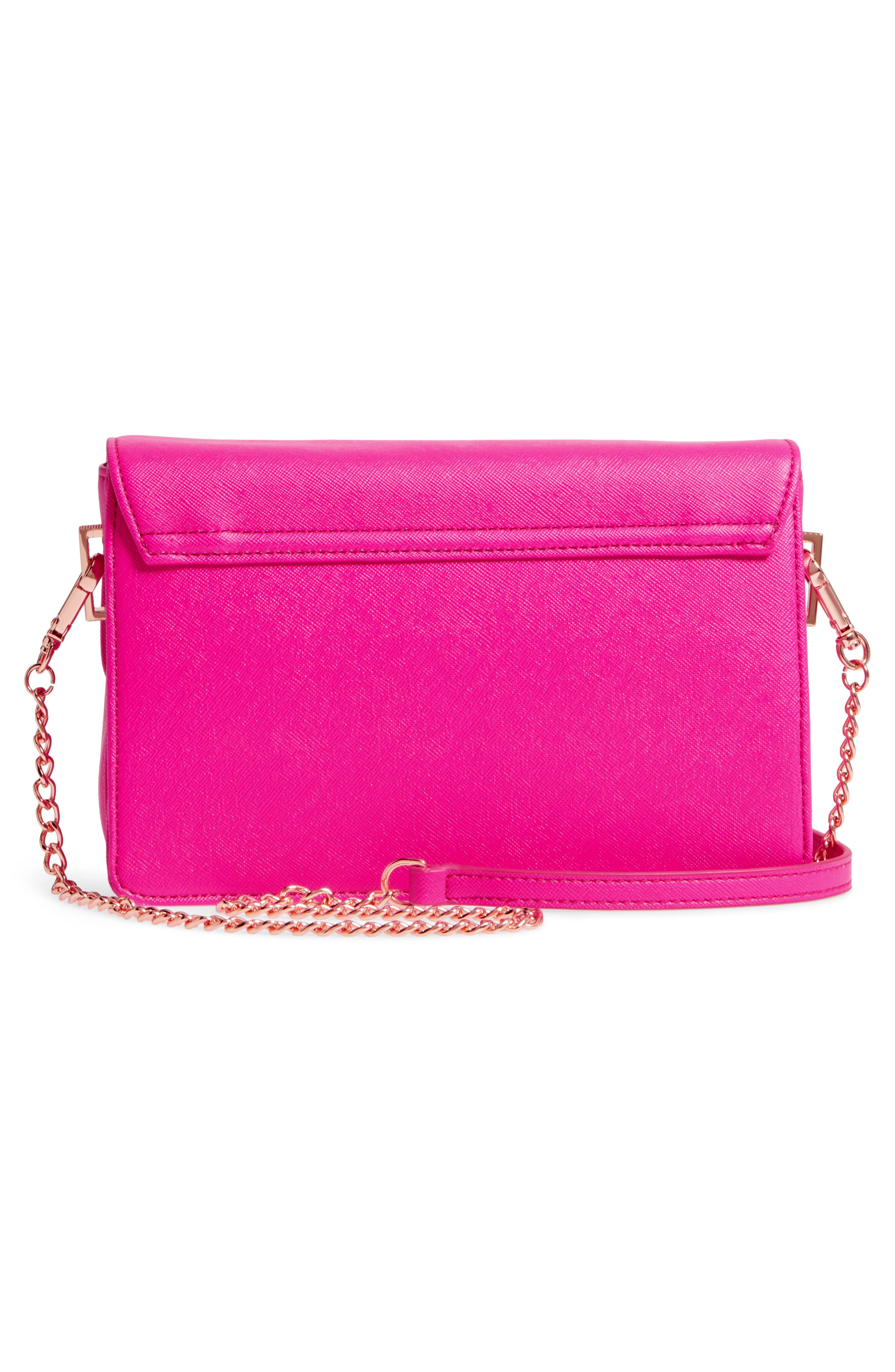 Heatha Faux Leather Crossbody Bag, Alternate, color, BRIGHT PINK