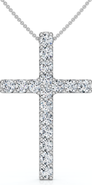 Bliss Diamond 1Ct Diamond Cross Pendant 1 1/4" Tall Womens 14k Gold 18" Necklace Lab Grown