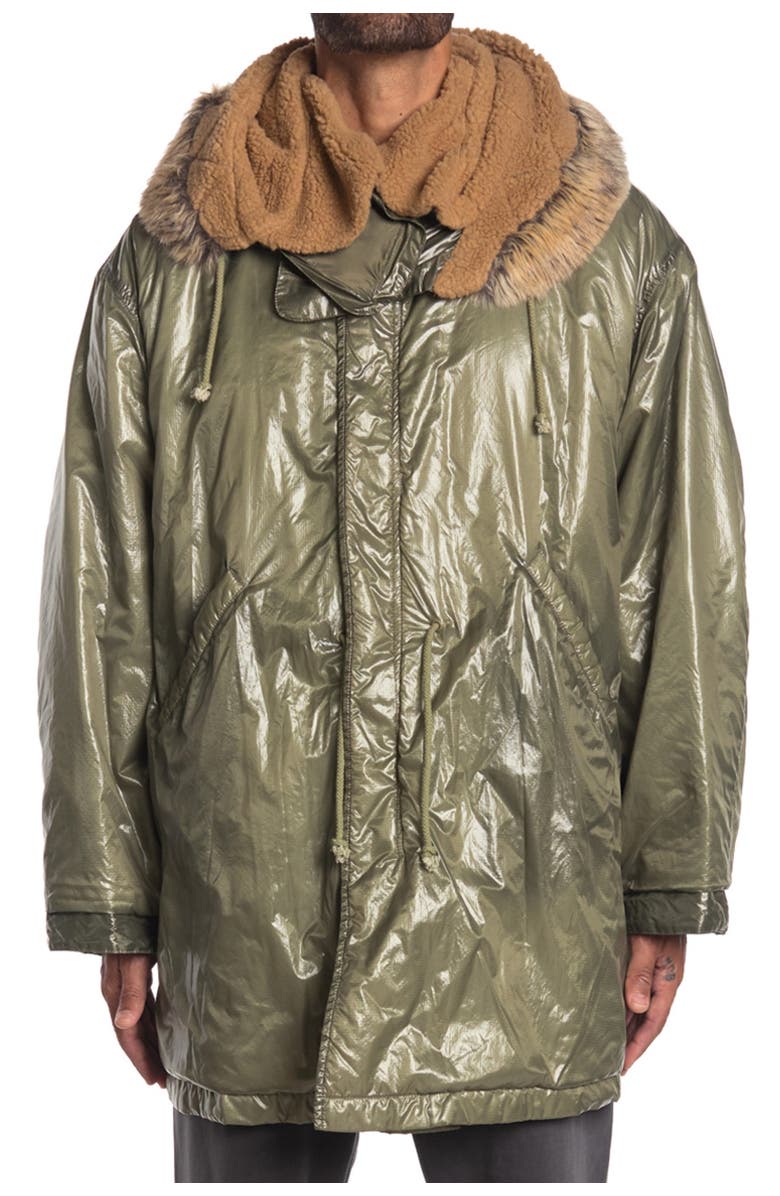YEEZY Faux Fur Anorak Jacket, Alternate, color, 