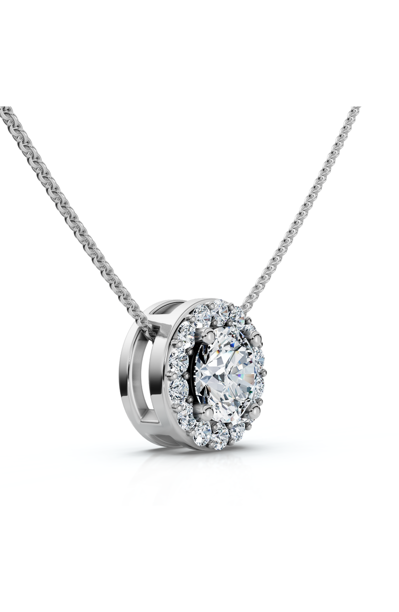 Bliss Diamond 1/2Ct Diamond Halo Pendant Lab Grown 18" Necklace EF/VS, Alternate, color, 