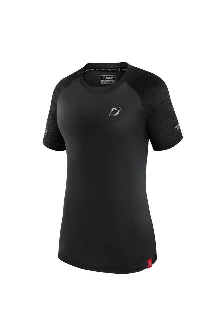 Women's Fanatics Branded  Black New Jersey Devils Authentic Pro Tech T-Shirt, Alternate, color, Black