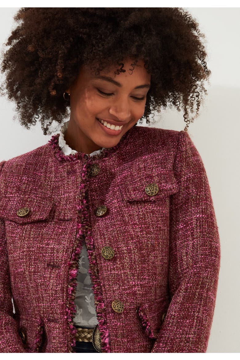 Chic Tweed Lady Jacket, Alternate, color, BERRY TWEED