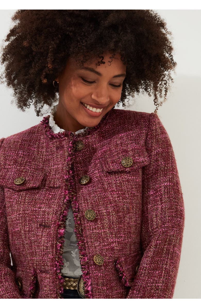 Joe Browns Chic Tweed Lady Jacket, Alternate, color, Berry Tweed