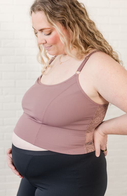 Davin & Adley Busty Size Amelia Pumping And Nursing Crop Cami In Pink