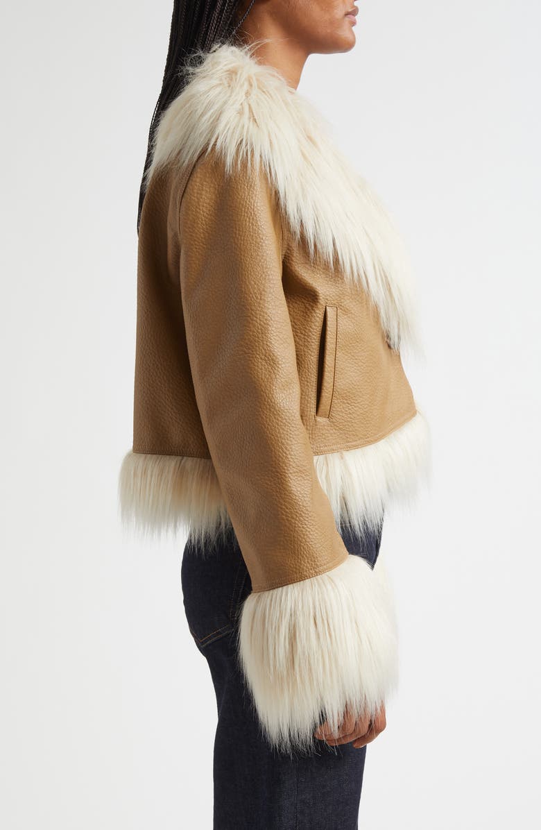 Cinq à Sept Panama Faux Shearling Jacket, Alternate, color, Gold Maplewood/Plaster