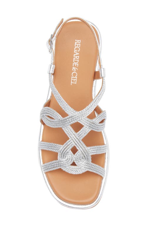 Regarde Le Ciel Elma Ankle Strap Sandal In String/antique Silver