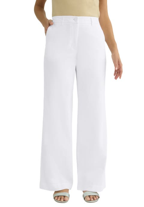 Stretch Cotton Chino Wide-Leg Trouser (Plus Available)