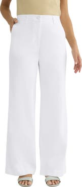 Jessica London Stretch Cotton Chino Wide-Leg Trouser