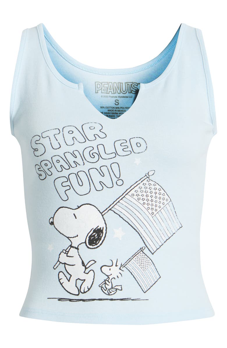 Vinyl Icons Peanuts<sup>®</sup> Split Neck Graphic Tank, Alternate, color, Nantucket Breeze